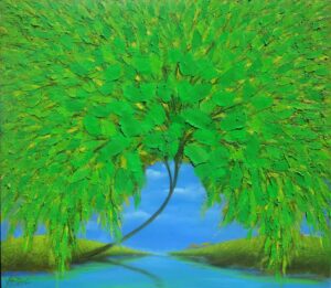 VCD 080_135x155cm_ Bên hồ_by the pond_ US$ 2.500